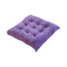 Coussin de chaise extra épais en tissu brossé uni avec attaches, antidérapant, carré, 40 x 40 cm