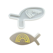 Moule en silicone pour support de bougie chauffe-plat en résine époxy, motif poissons marins, décoration intérieure.