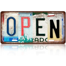 Aluminum Open/Closed Business Sign Plate 12 x 6 in