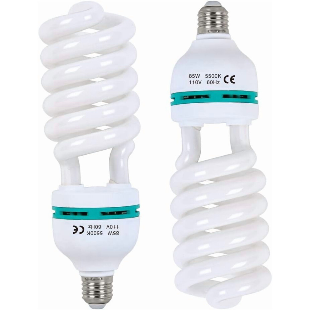 2 X 85W Bulb 5500K Cfl Day Spiral Softbox Bulb In E27 Socket For Photography Photo Video Studio Ing Light 9555307545095
