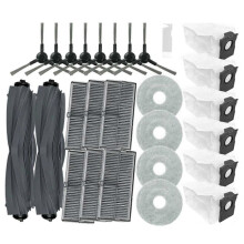 Pièces de rechange pour aspirateur E30Ultra : brosse principale, filtre HEPA, chiffon de nettoyage, sac à poussière et accessoires (voir
