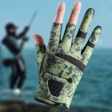 Fishing Gloves With Camouflage Decoration Breathable Wear Resistance Non Slip Outdoor Half Finger Sun Protection Gloves For Summer