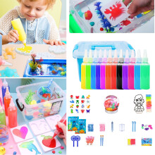 Ocean-Themed DIY Slime Kit for Kids, 9 Bottles (120ML), Sea Animal Molds, Non-Toxic, Ages 6-12, 12 Templates — Compatible with standard slime tools