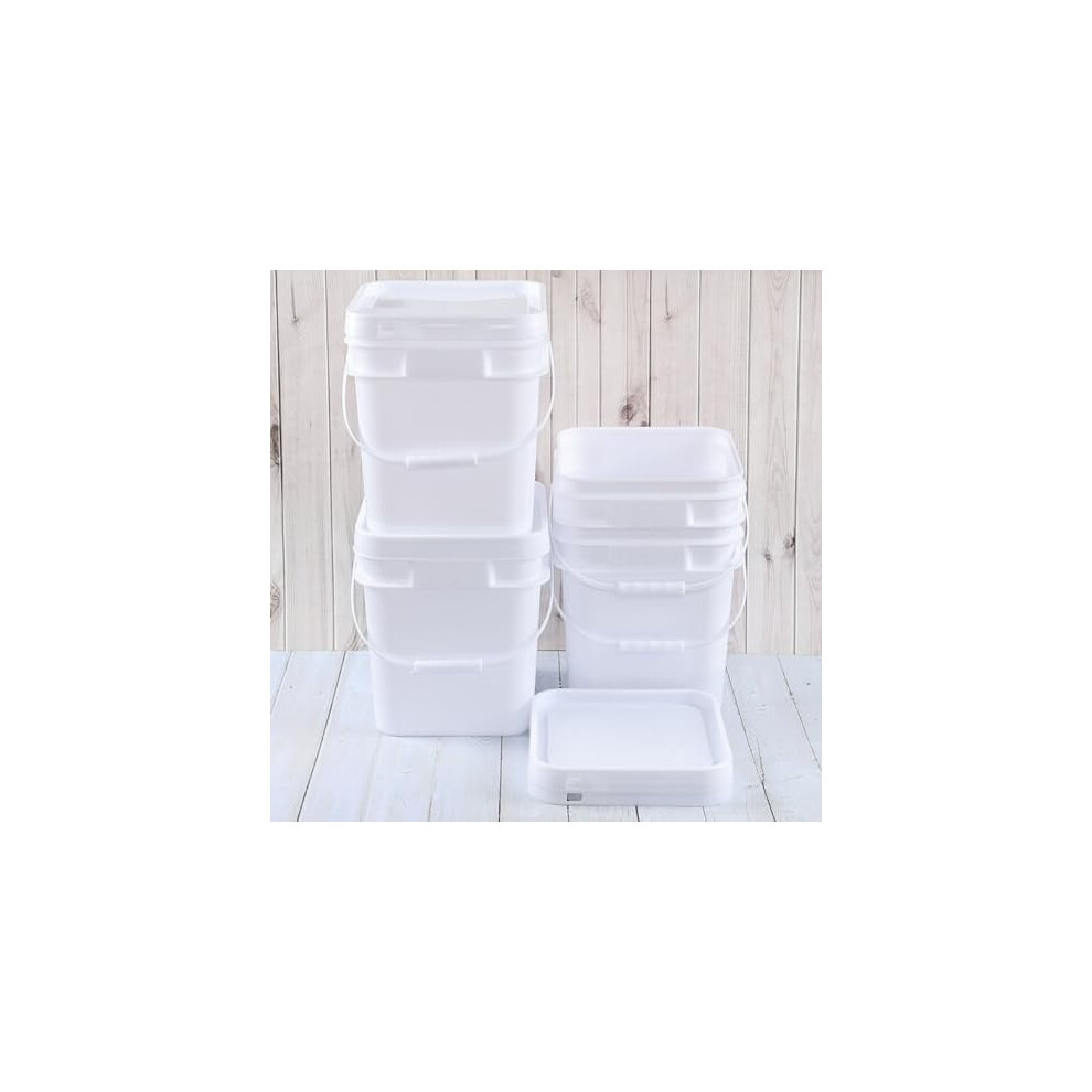 2.9-Gallon Square Plastic Storage Bucket With Lid (4-Pack, 928792880849