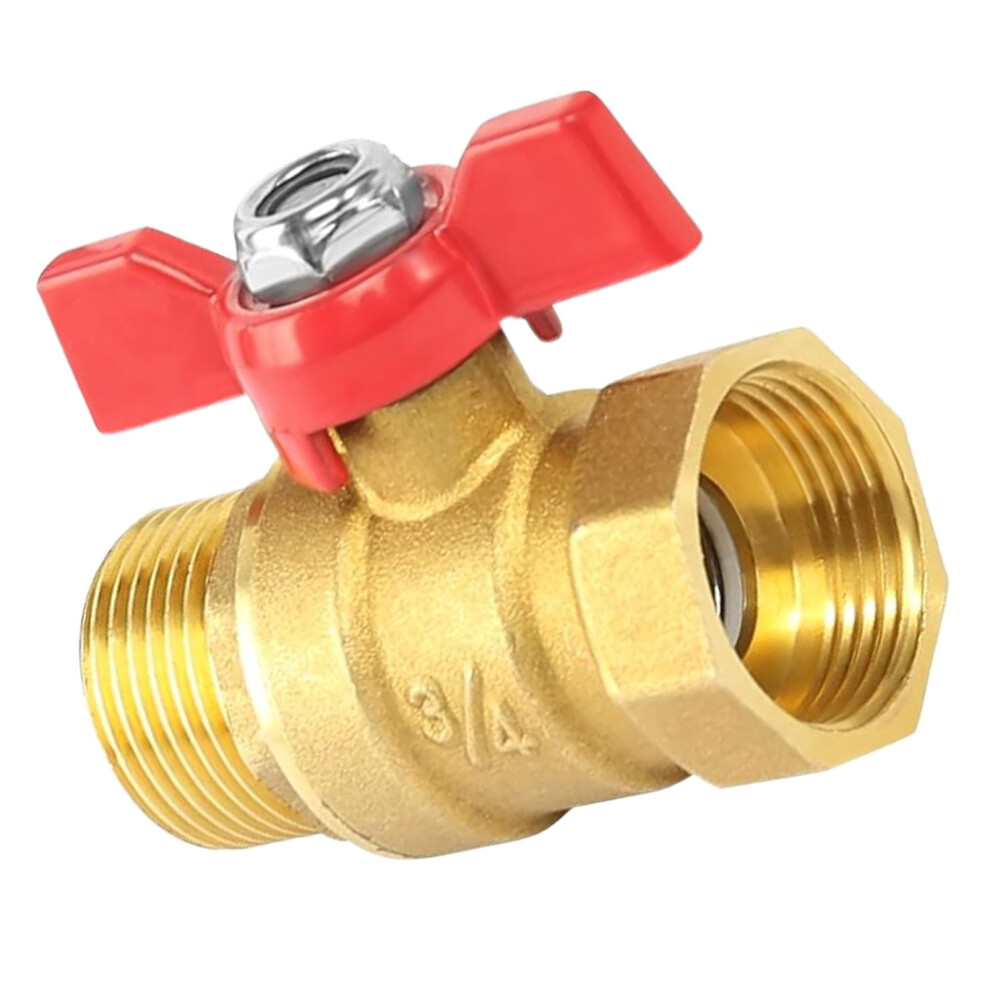 Space Saving 3/4Inch Female Male Thread Brass Valves Replacement Two Way Shut Off Valves With Butterfly Handle 9555307546443