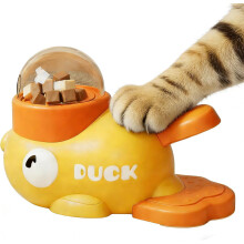 Distributore di snack per gatti a forma di anatra - Mangiatoia per animali domestici a forma di anatra, alimentazione lenta per gatti che mangiano