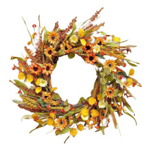 Conjunto de Guirlanda de Natal Outono/Inverno: Enfeite de Porta Verde Oliva, Guirlanda e Ornamentos, Guirlanda de Natal de 76 cm para Porta de