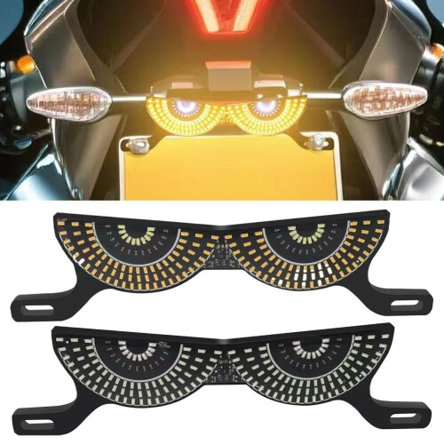 Motorcycle license plate devil eye decorative light 2