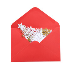 Conjunto de cartões de Natal 3D com flocos de neve em formato de pop-up