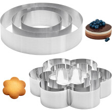 6-teiliges Set aus Edelstahl-Kuchenringformen