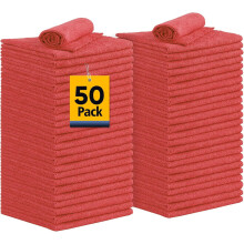 Lot de 50 chiffons de nettoyage en microfibre, 29 x 29 cm, non pelucheux, réutilisables pour voiture, cuisine, garage – Multicolore