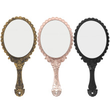 Elegant Vintage Handheld Mirror ABS for Makeup Use, Clear Reflection, Portable and Lightweight 3Pcs