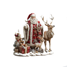 Christmas Table Decorations,2D Acrylic Santa Claus Elk Decor,Christmas Desk Decor for Living Room Bedside Home Restaurant Bookshelf
