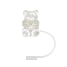 1pc Cute Bear Straw Cover For 30&40 Cups 10mm Dustproof Straw Topper Straw Splashproof For Girls Char Accessories