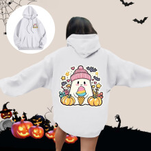 sweat-shirt à capuche imprimé, coupe décontractée et ample, une pièce