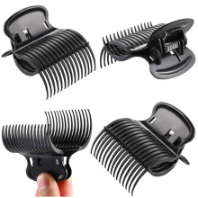Haarlockenwickler-Klammern, Ersatz-Lockenwicklerclips für Damen und Mädchen, Haarstyling für einzelne Haarpartien (12 Stück, Schwarz)