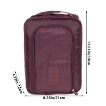 Portable Shoe Organizer Travel Storage Bag Foldable Carrying Case for Shoes Clothes Accessories(Wine)