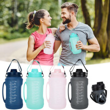 Opvouwbare waterfles van 1,9 liter met handvat, reiswaterfles, grote waterfles van 2 liter voor reizen, buitensporten, hardlopen, fitness en yoga.