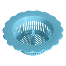 Portable Sink Filter Cover – Blue Plastic Kitchen Drain Strainer, Anti-Clogging Basket for Floor Drain, Compatible with Standard Sinks