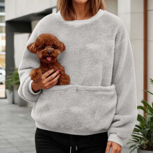 Hoodies met kattentas, plus size katten- en hondendraagtrui, grappige sweatshirts met kangoeroezak, huisdierhouder, hoodie, top met lange mouwen