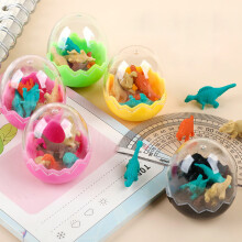 4 Pcs Animal Egg Erasers, Dinosaur Egg Eraser, Mini Dinosaur Toys, Desk Pets for Students, Classroom Prizes, Party Favors, 1.6x1.8"