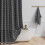 Perdea de duș Boho gri cărbune – in rustic rezistent cu ciucuri, stil boem rustic, 72x72 1