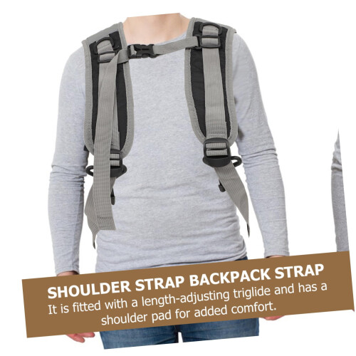 1 Pair Waterproof PVC Adjustable Shoulder Strap Replacement for Backpack Have Padded cushion and adjustable chest strap 2