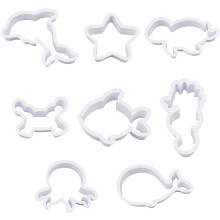 Ensemble d'emporte-pièces en plastique (8 motifs d'animaux marins) – Compatible avec la pâte polymère, le fondant et la pâtisserie maison.
