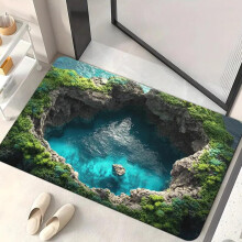 Tapis à illusion d'optique 3D – Tapis à trous sans fond, compatible avec les animaux de compagnie, testez et jouez avec votre chien ou votre chat