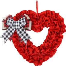 Couronne de la Saint-Valentin – Couronne artificielle de tulipes roses et de baies avec feuilles vertes, pour porte d'entrée, mariage,