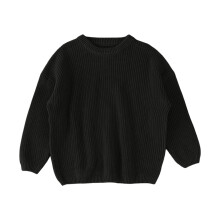Girls Sweaters,Knit Sweater Round Neck Long Sleeve Cold Weather Fashion Pullover Sweatshirt for Children,Fall Sweaters,Z02 Black,3-6 Months