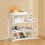 Μεταλλική παπουτσοθήκη 4 επιπέδων – Λευκή, 62x60x21cm 4