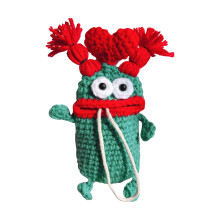 Cute Knitted Key Pouch, 3.34" Cartoon Keychain Holder, Soft Handmade Key Case Organizer – Fun Gift for Women & Girls, 1pc