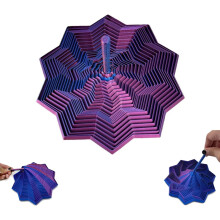 Τρισδιάστατα Εκτυπωμένο Αισθητήριο Fidget Star με Λαβή, Πολύχρωμο Στροβιλιζόμενο