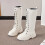 Knehøye støvletter Beige Elegant Sideglidelås35 1