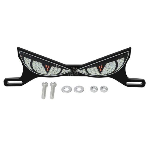 Motorcycle license plate devil eye decorative light