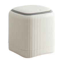 Poubelle de comptoir en plastique blanc 14,5 x 13,5 cm Ă bouton-poussoir