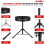 Drum Throne 3" Thick Padded Memory Foam Comfortable Drummer Stool 330Lb Capacity Adjustable 5