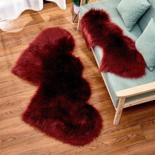 Valentine's Day Heart-Shaped Plush Rug, Soft Floor Mat for Bedroom/Living Room, Sofa Cushion, Red, 47x23.6", 1Pc