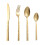 Flatware Set Gold Hammered Handle 8-Piece Dishwasher Safe 1