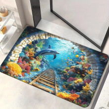 3D Hole Rug – Optical Illusion Non-Slip Doormat for Pets, Compatible with Door, Bathroom & Living Room