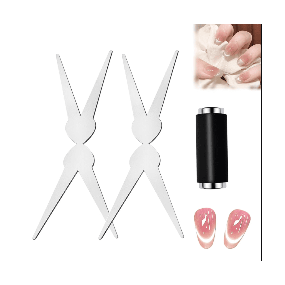 Cat Eye Magnet Set: Scissor & Cylinder Iron Sheets for French Tip Cat Eye Gel Polish â Compatible with Cat Eye Gel Polish