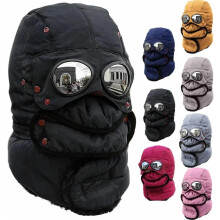 Winter Thermal Hat with Glasses Winter Pilot Hat Trapper Hats with Removeable Mask for Men Women