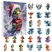 Calendrier de l'Avent Dragon – 24 décorations en acrylique