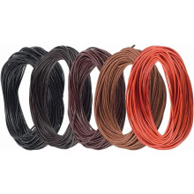 Rund kohudsnor i læder 1 mm 54,68 yards 5 farver