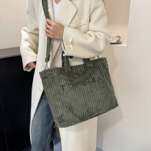 Corduroy Tote Bag Canvas Shoulder Bag 43x31x11cm