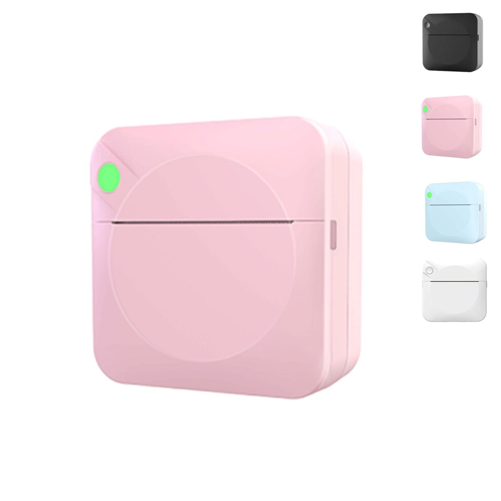 Portable Mini Printer, Sticker Printer, Portable Sticker Maker With1 Rolls Paper, Print Pod Inkless Thermal Printers, Journal, Diy (Pink) Pink 9422877392391
