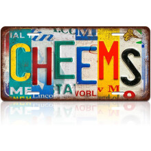 Vintage Cheems Aluminium Nummernschild 12x6in