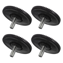 4Pcs Furniture Leveling Feet with Screw Fixings Black Plastic for Treadmill and Sofa Support