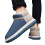 Men's Slippers Solid Color Thick Sole Warm Blue Size 45 4